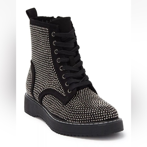 Steve Madden Girl Kurrt-R Studded Combat Boot - Picture 1 of 9